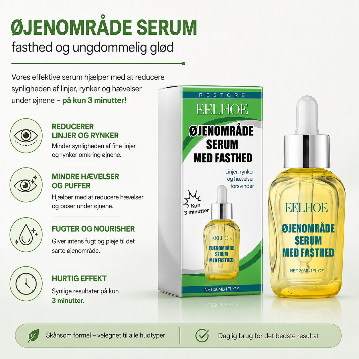Opstrammende serum til under øjnene
